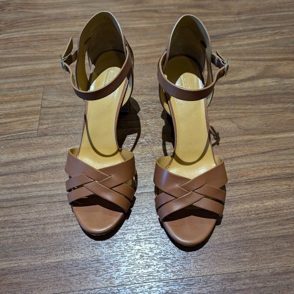 Sezane Eloise Sandals in Smooth Camel Leather